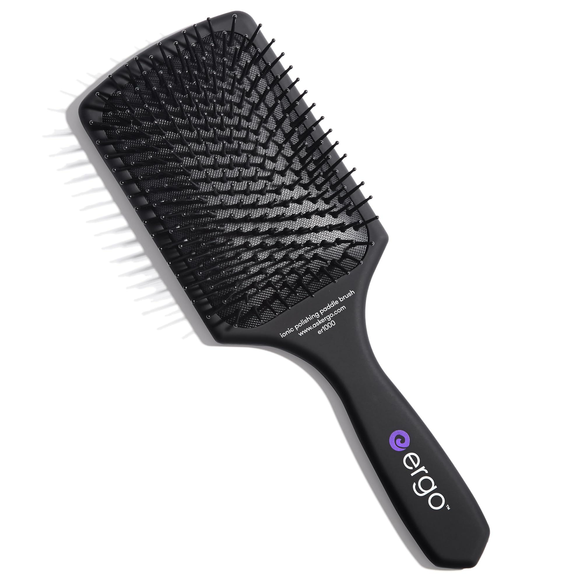 Ergo Ionic Paddle Hair Brush – Large Polishing Brush for Long-Lasting Shine Deta