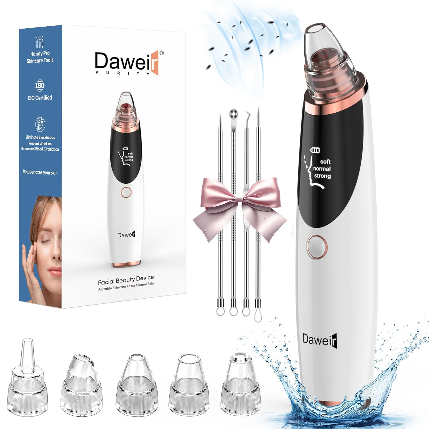 Daweir Blackhead Remover Pore Vacuum - Pimple Extractor Tools Pore Cleaner toolf