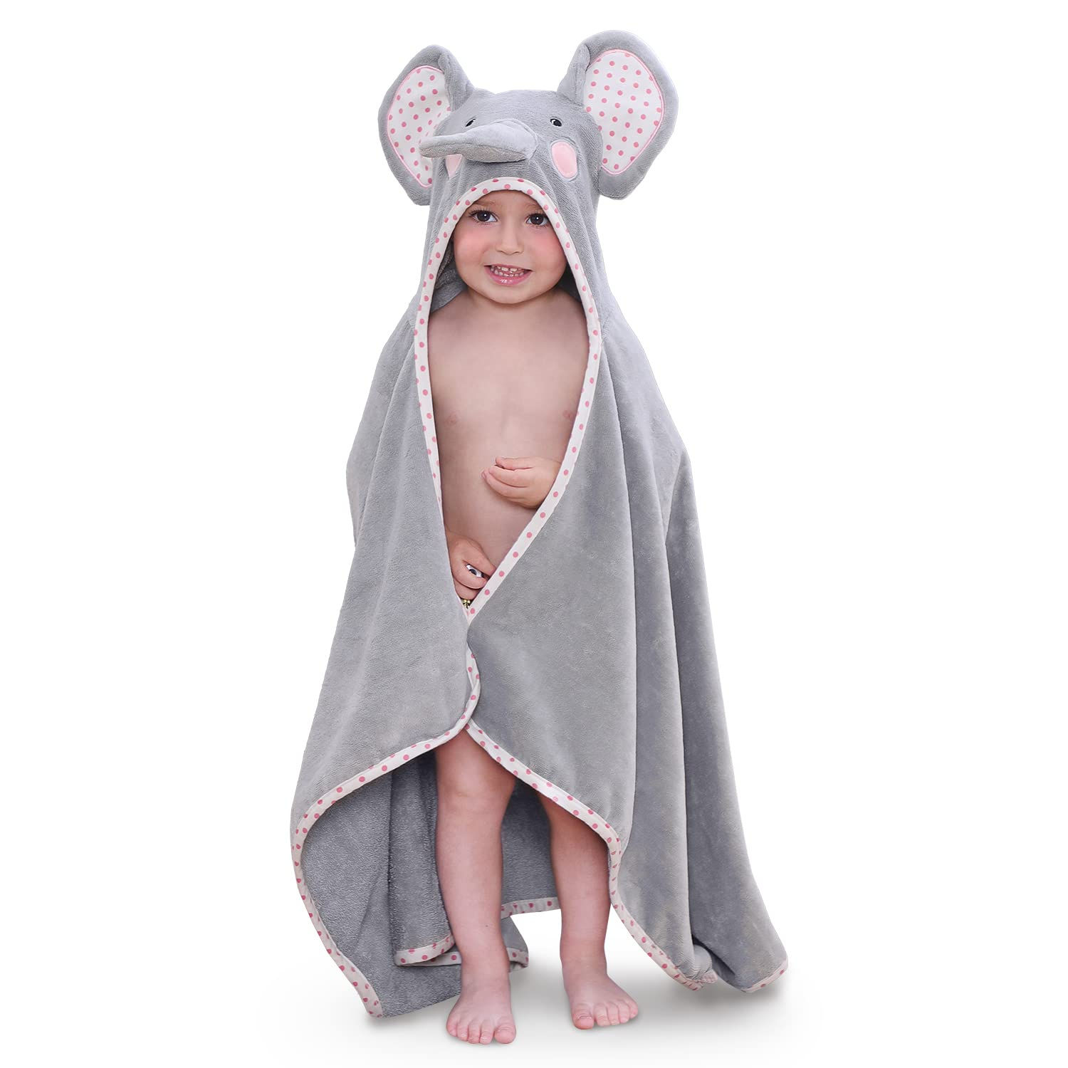 TBEZY Hooded Towel for Kids 100% Cotton Ultra Soft with Unique Animal Design Lar