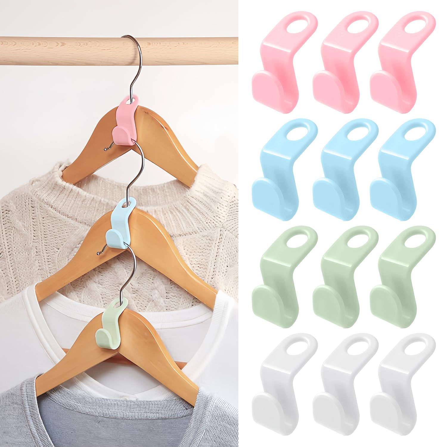 50 PCS Space Saving Hanger - Clothes Hanger Connector Hooks Stacking Hanger Hook