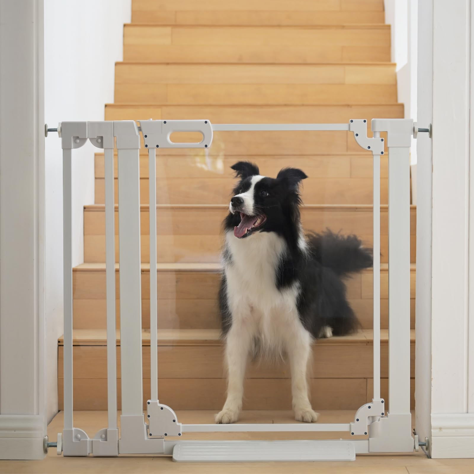 AIKSIWAI Clear Baby Safety Gate for Stairs29"-48" Wide 30" Tall Pressure Mounted