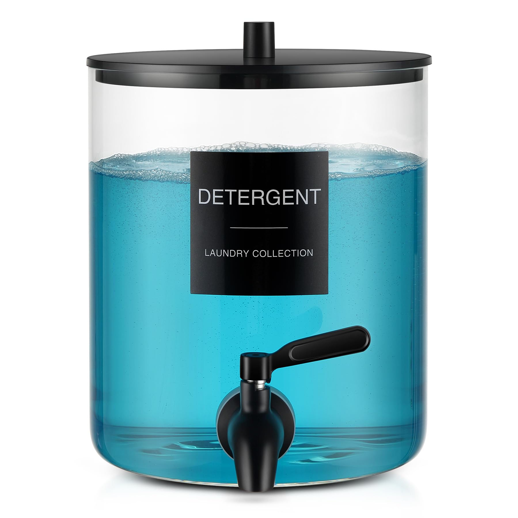 Glass Laundry Detergent Dispenser 128 oz / 3.5L Fabric Softener Dispenser for La