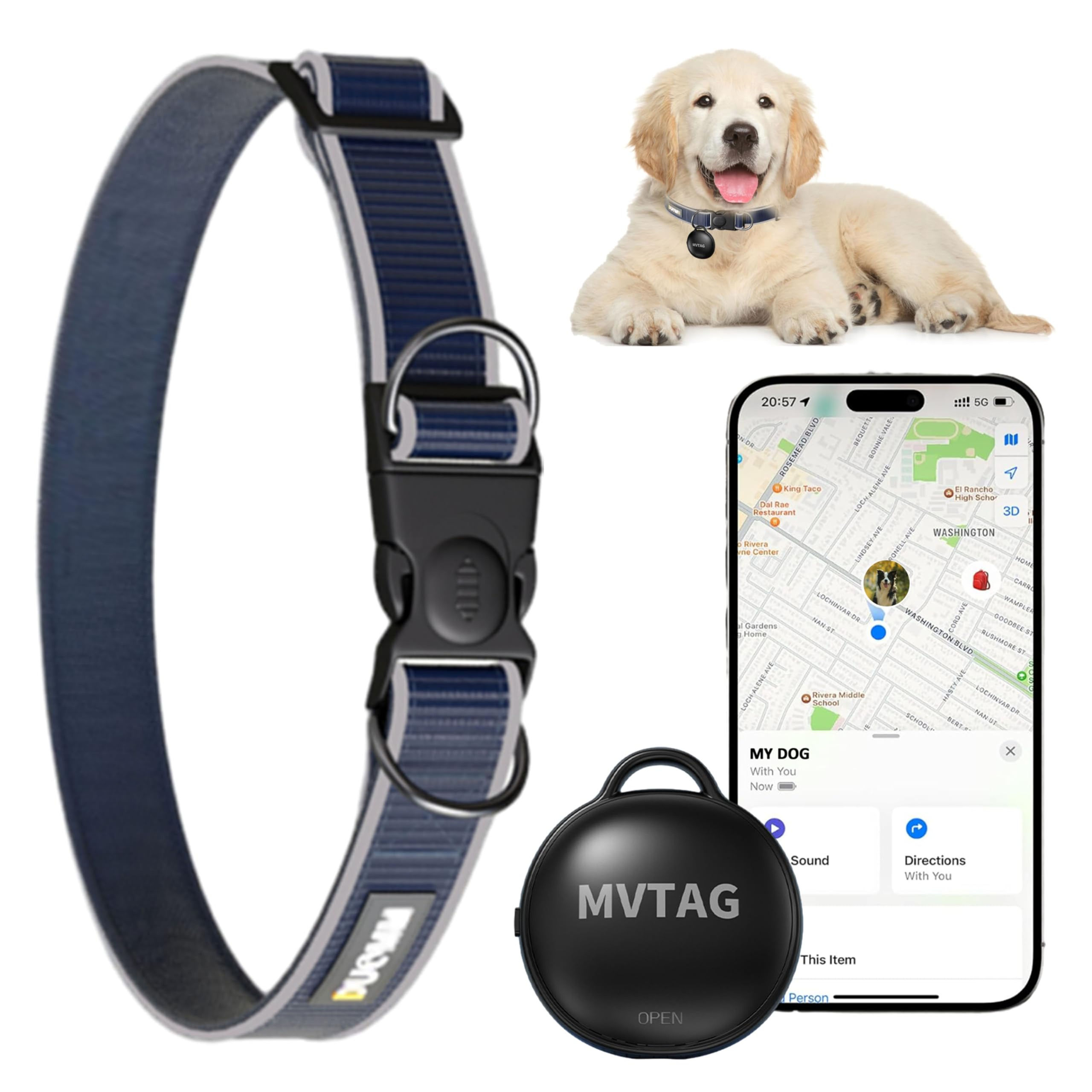 Dog Collar with Tracker GPS - Unlimited Range/Tracking Device/Lost Mode for Dogs