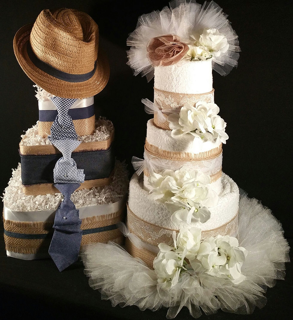 Thumbnail: 3 Tier Bride and Groom TOWEL CAKES