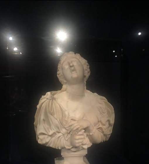 Sculpture by Claude Bertin, before 1697, marble. Cleopatra, dying.