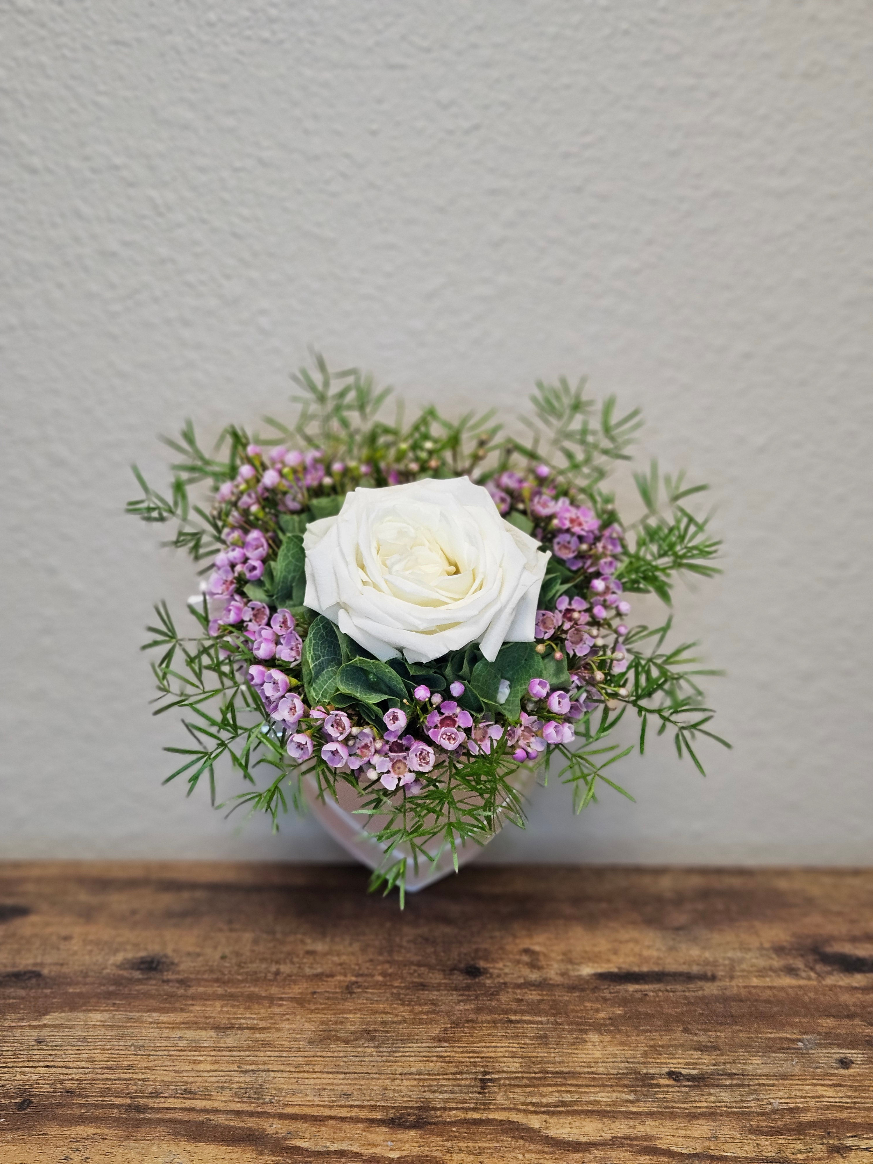 Single Rose Heart Box