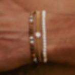 desert set - סט צמידים אבנים ומקרמה תליון שמש