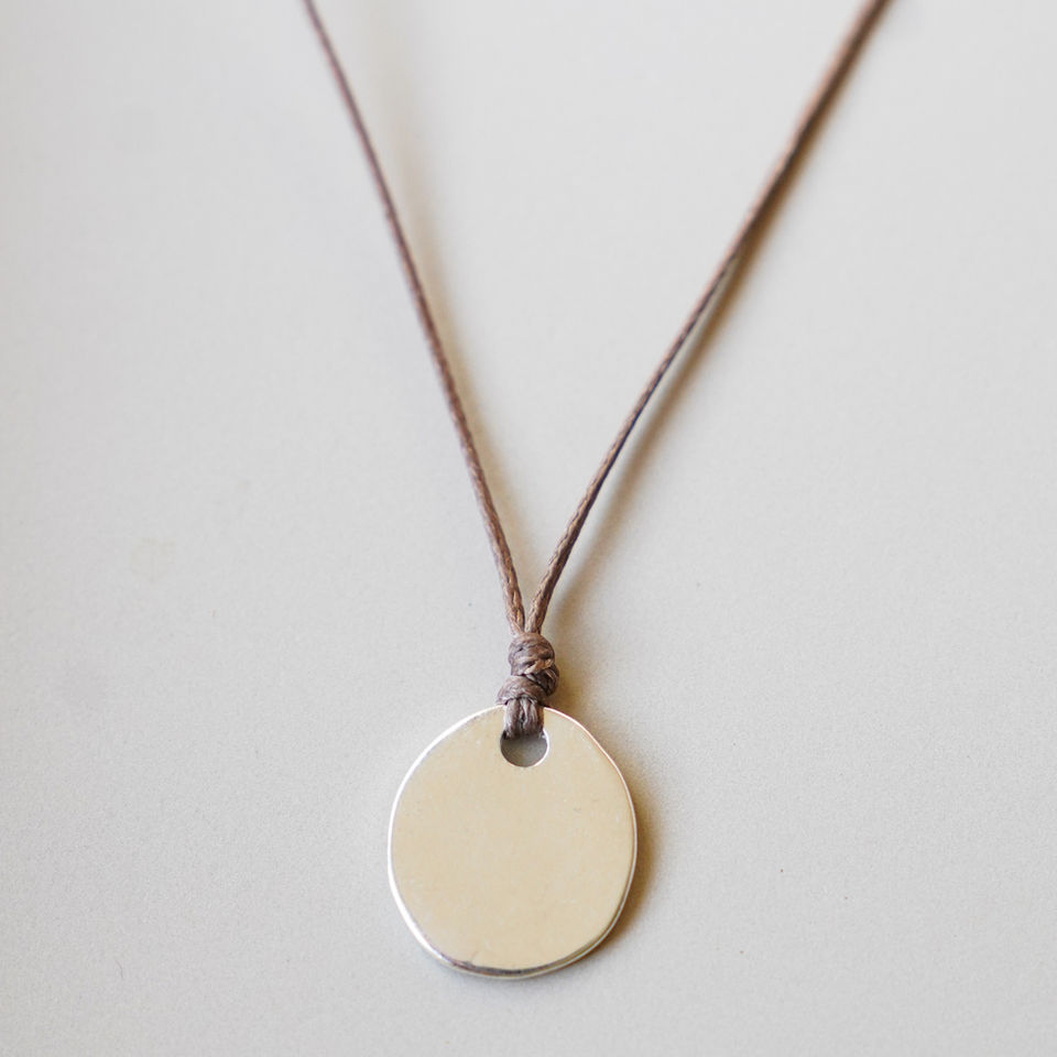 שרשרת חריטה אישית חוט חום