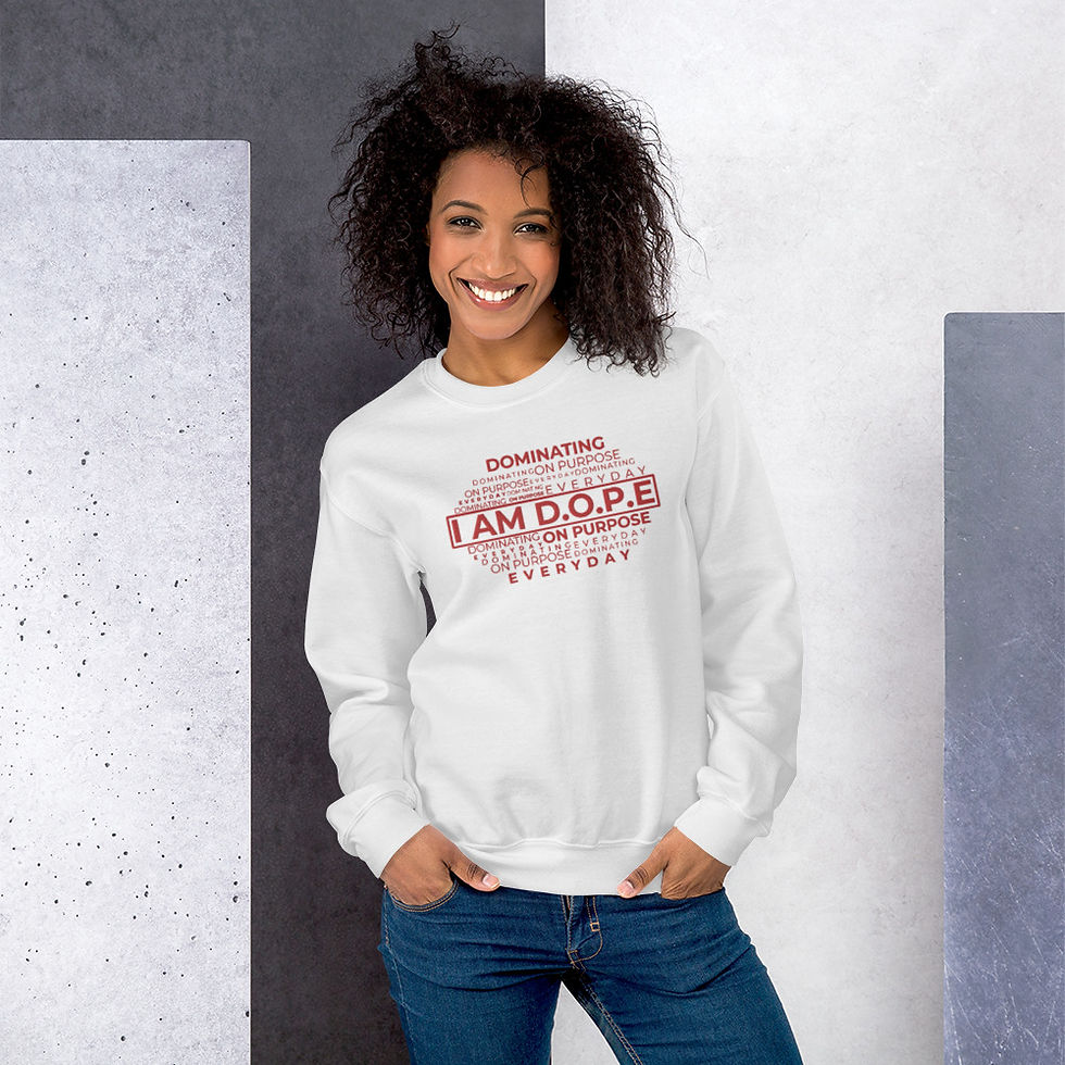 Miniatura: Unisex I AM D.O.P.E Sweatshirt (Flat Embroidery - RED)