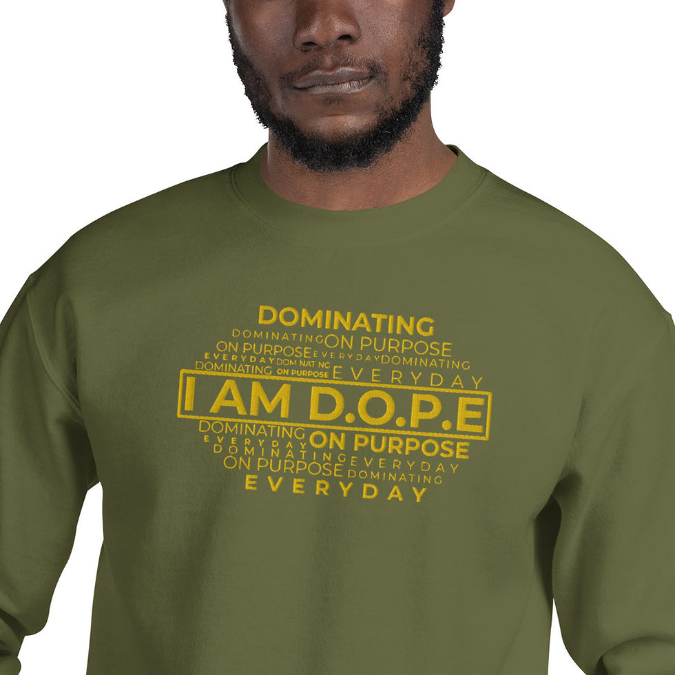 Thumbnail: Unisex I AM D.O.P.E Sweatshirt (Flat Embroidery - GOLD)
