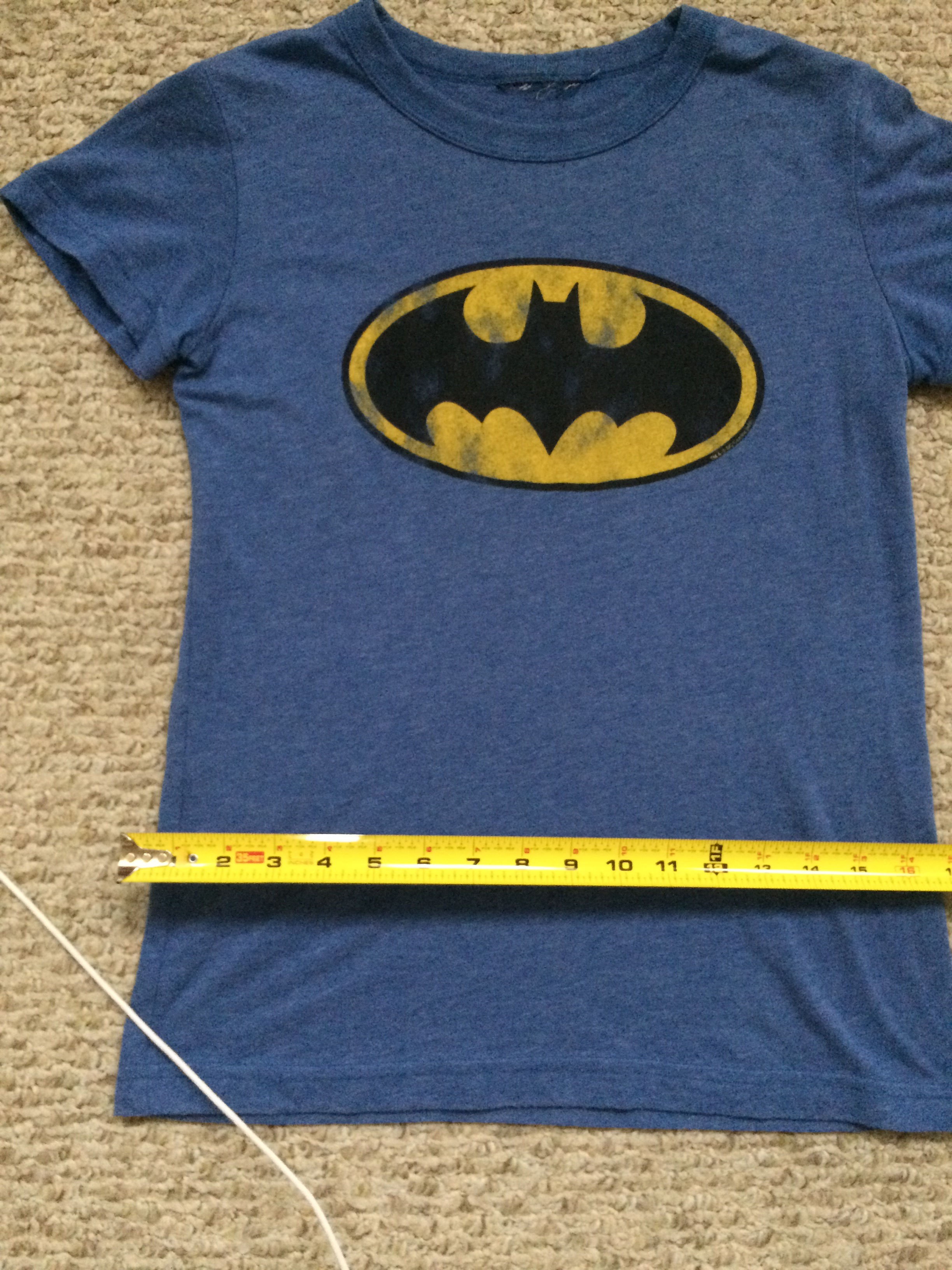 Used Batman DC Comics Women's Shirt Blue Vintage TV Logo