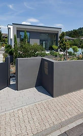 Modern house with paved compound