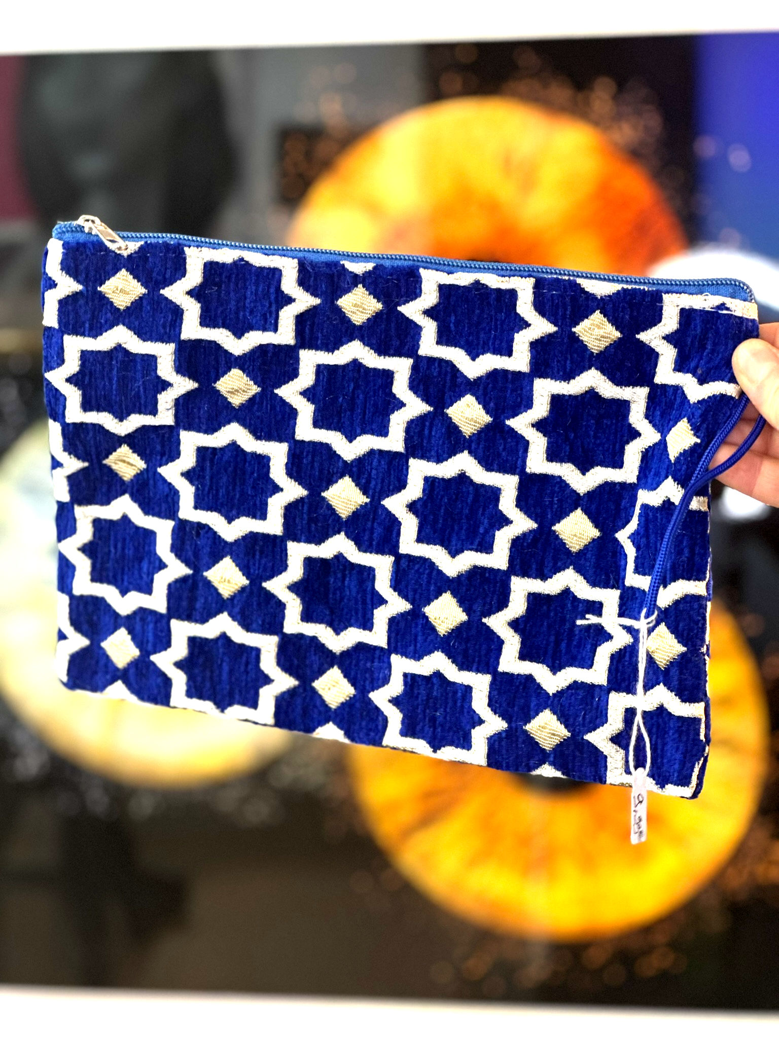 pochette tissu brocart