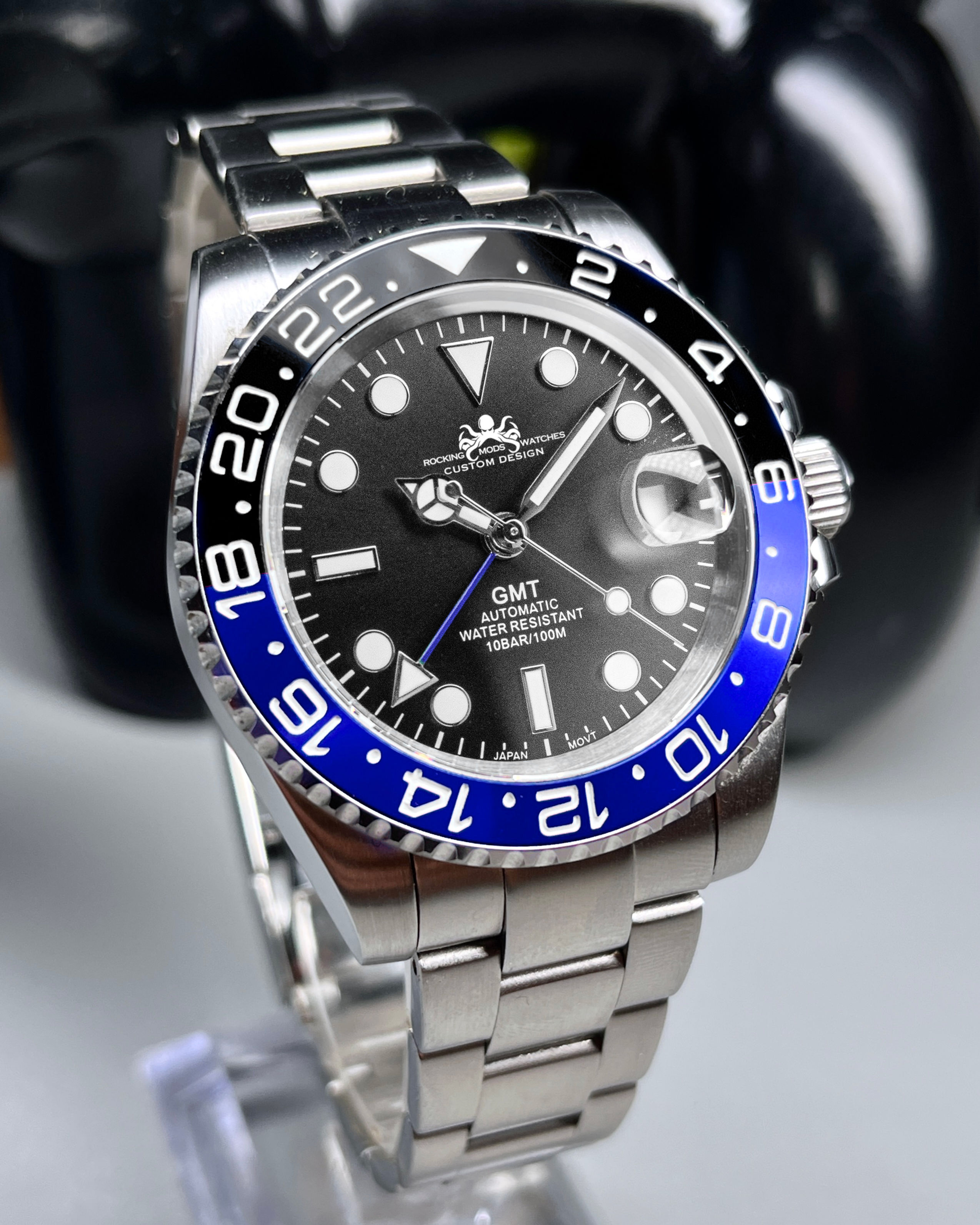 NEW!! 'Blue Black' GMT 40mm NH34A 200m WR Watch