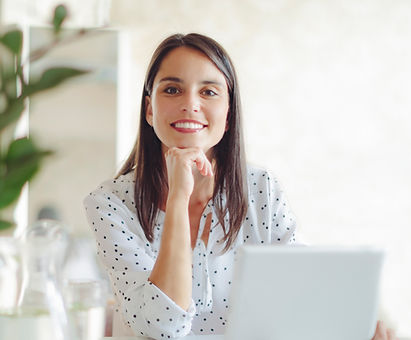 Smiling Woman Working