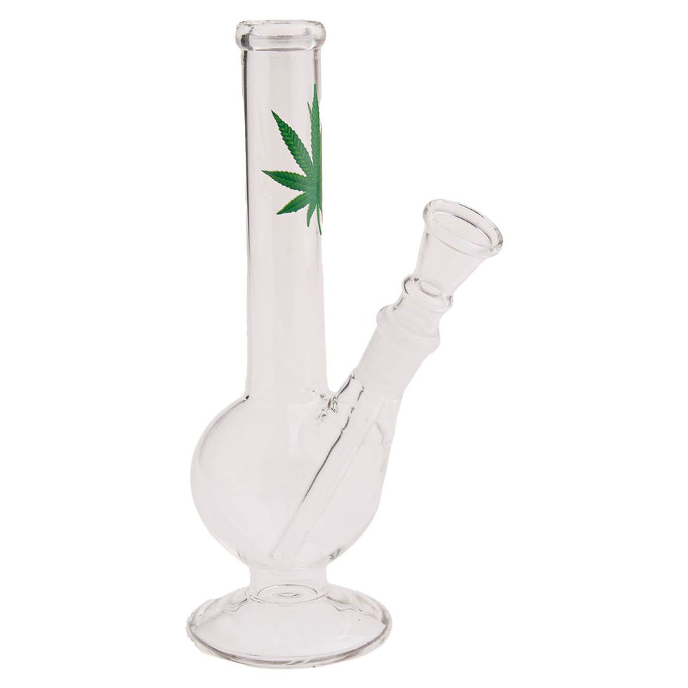 LEAF SMALL GLASS BONG ON FOOT 18 CM