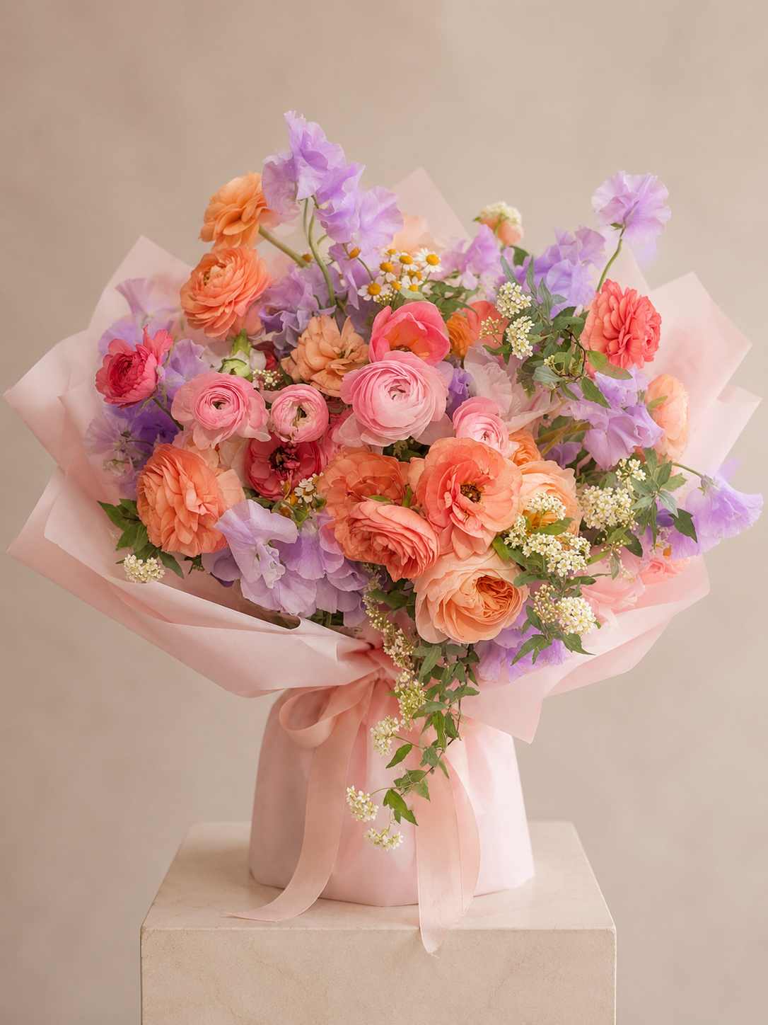 coral summer bouquet luxury