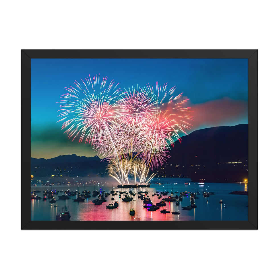 Thumbnail: Framed poster - Fireworks - Celebration of Light Festival - Vancouver, Canada
