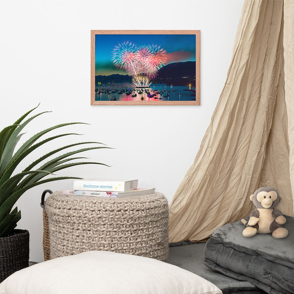 Thumbnail: Framed poster - Fireworks - Celebration of Light Festival - Vancouver, Canada