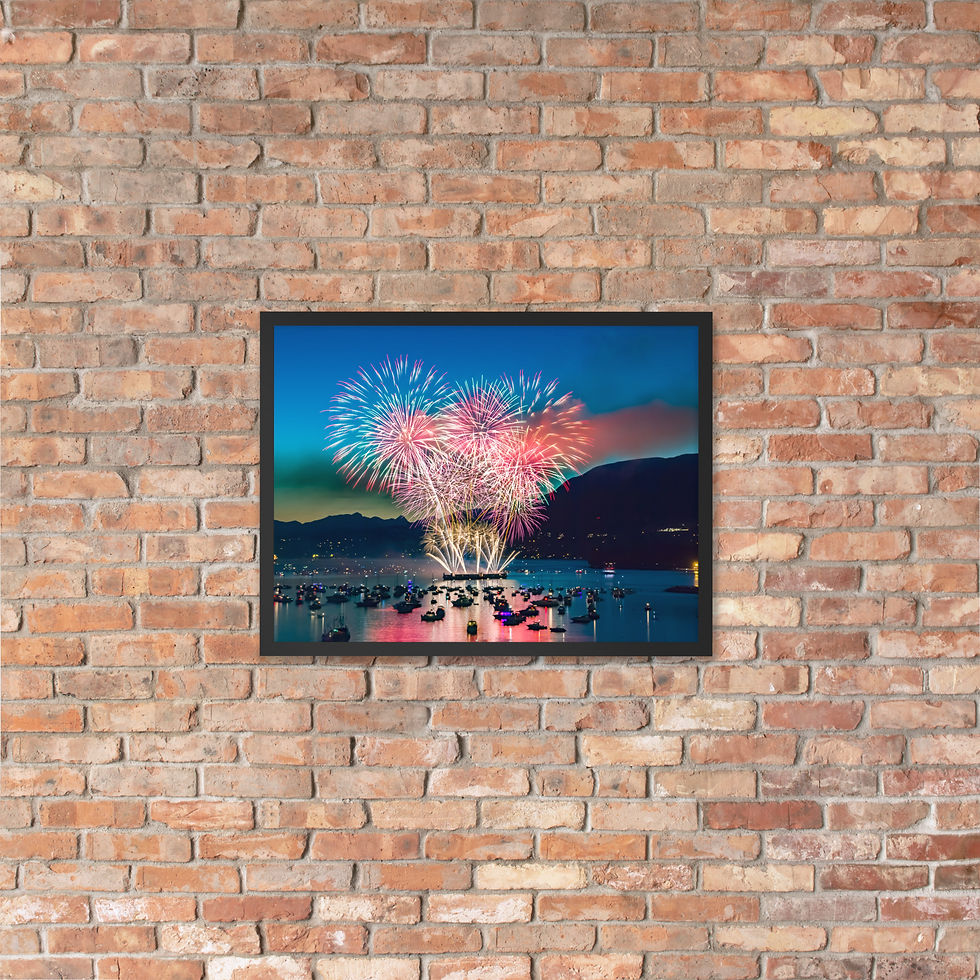 Thumbnail: Framed poster - Fireworks - Celebration of Light Festival - Vancouver, Canada