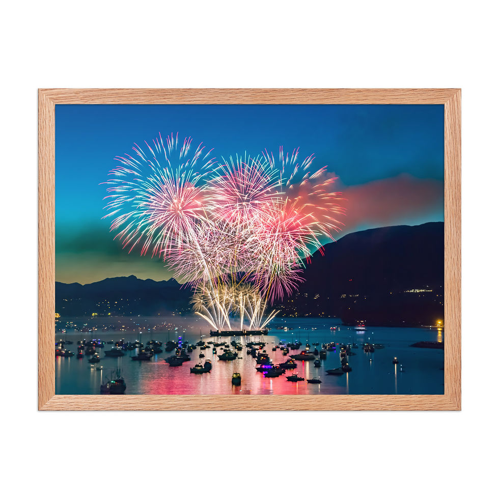 Thumbnail: Framed poster - Fireworks - Celebration of Light Festival - Vancouver, Canada