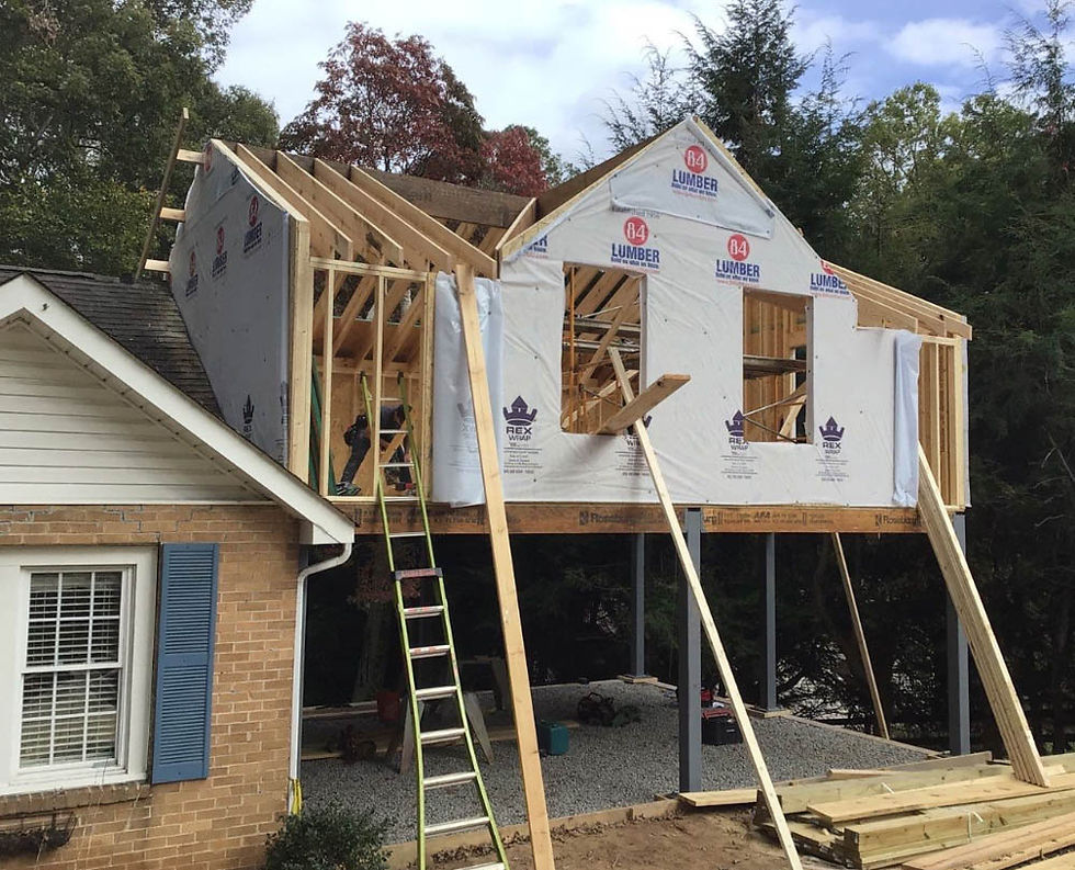A new wood and steel home addition in Western North Carolina