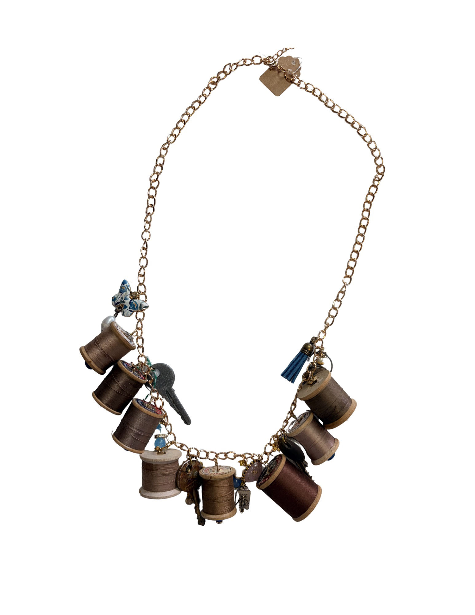 BROWN SPOOL NECKLACE