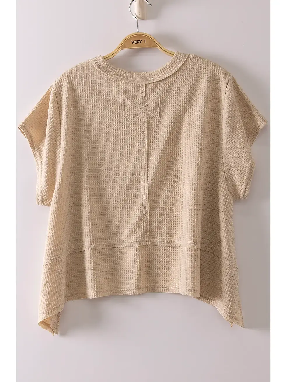 Thumbnail: WAFFLE KNIT FLARED TOP
