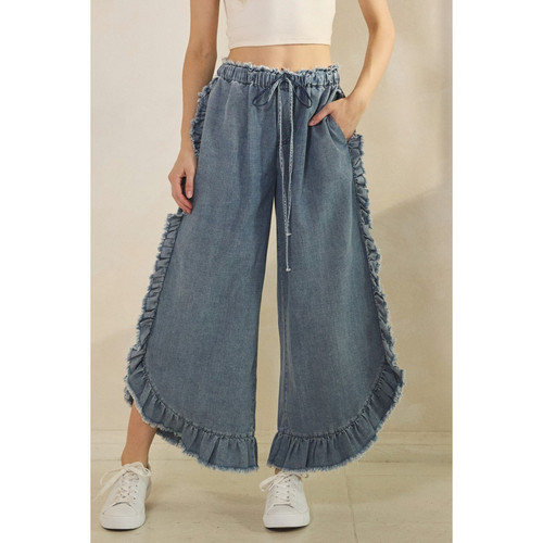 FRAYED RUFFLE PANT | Sparrow & Hue