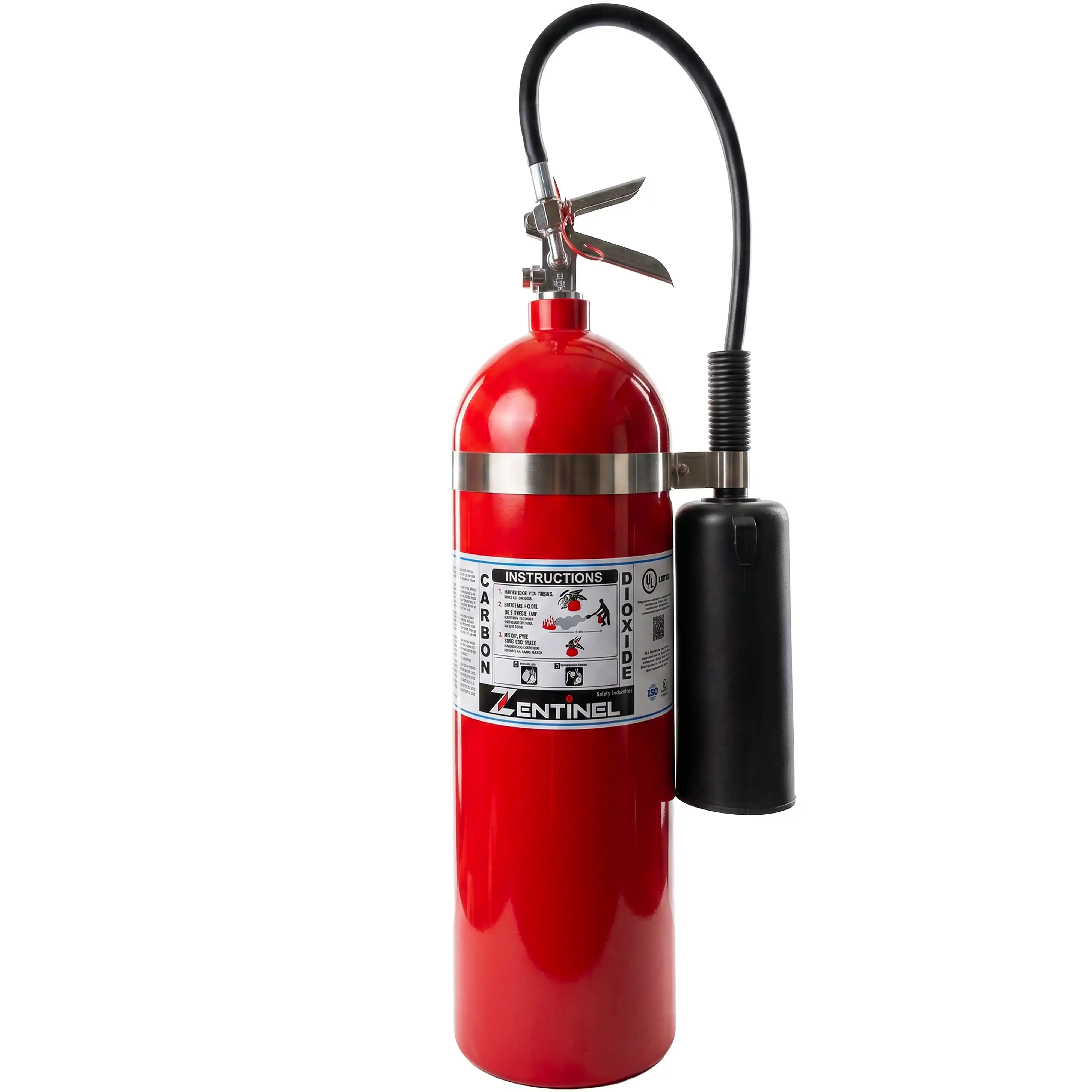 Extintor Rojo con Manguera Larga de C02 de 15 libras