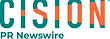 CISION PR Newswire logo in teal and orange on a white background.