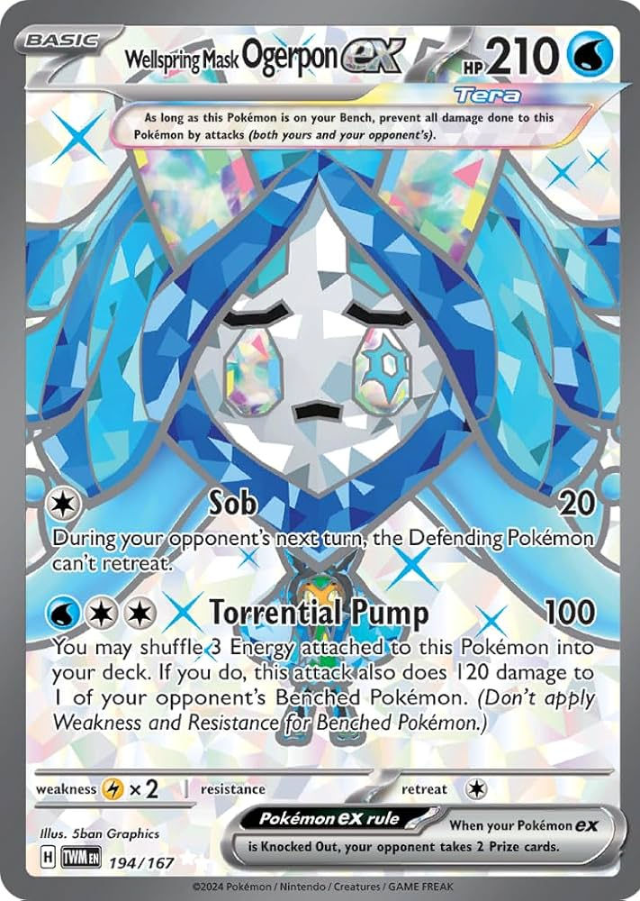 Wellspring Mask Ogerpon ex 194/167 - Holofoil - Twilight Masquerade - Ultra Rare