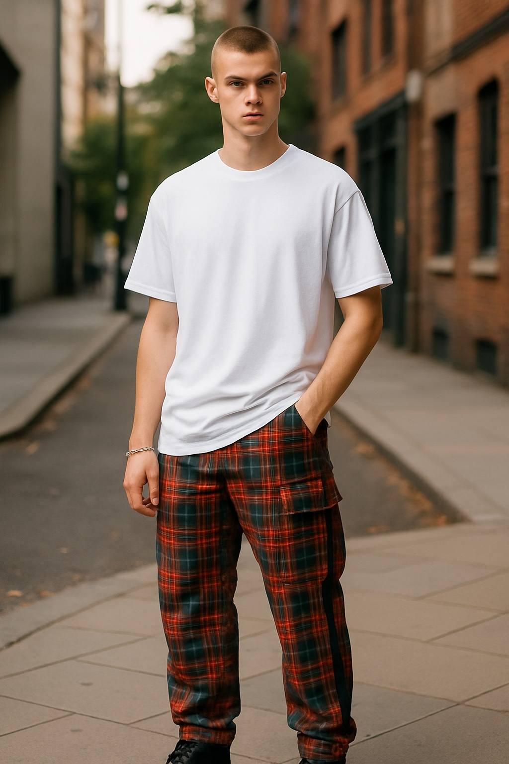 Christmas Plaid Cargo Pants