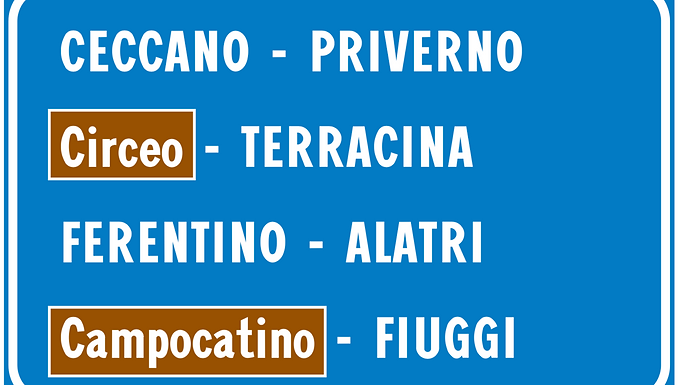 FIGURA II 272 ART. 130

SEGNALE DI ITINERARIO EXTRAURBANO