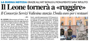 Progetto art bonus dell'anno.