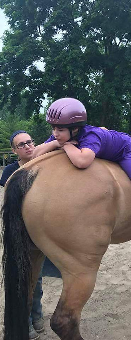 Brace getting her horse therapy