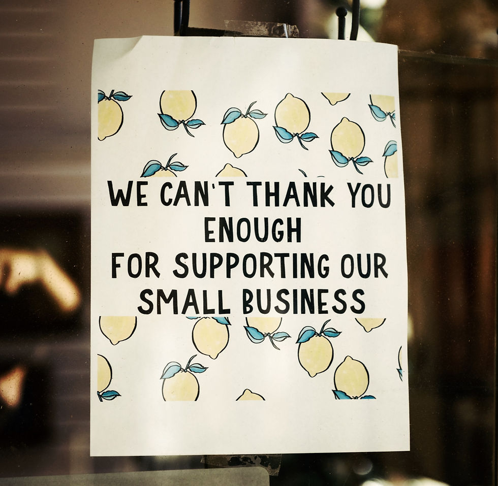 We can't thank you enough for supporting small business