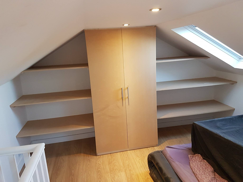 Attic Room and Shelving