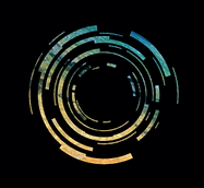 camera lens optic in yellow and blue for black background