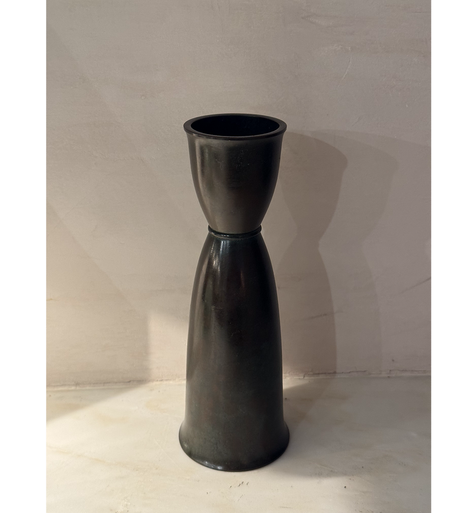 Thumbnail: Vintage Patinated Brass Vase by Ystad Brons No. 2