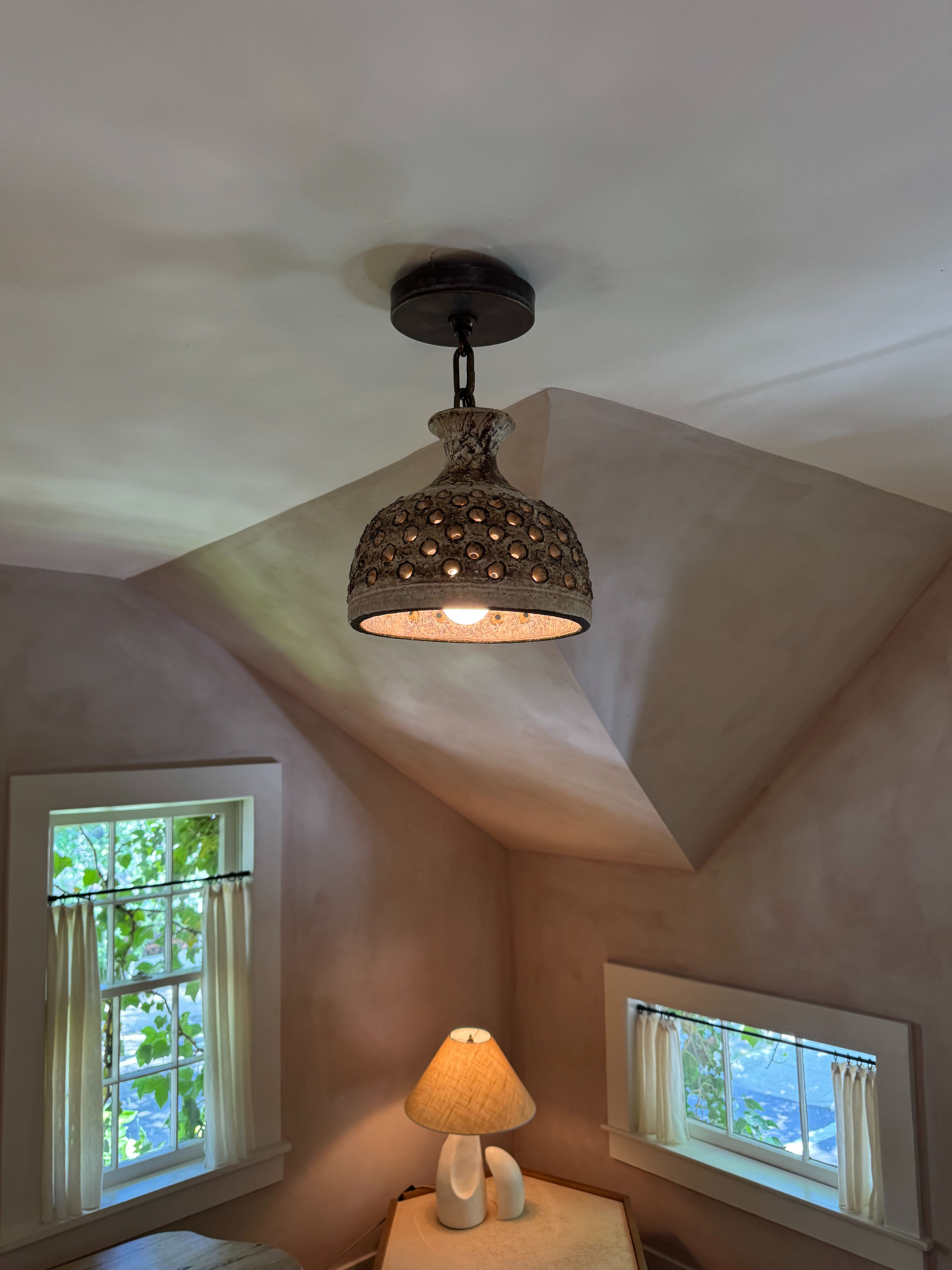Vintage Danish Ceramic Pendant Light