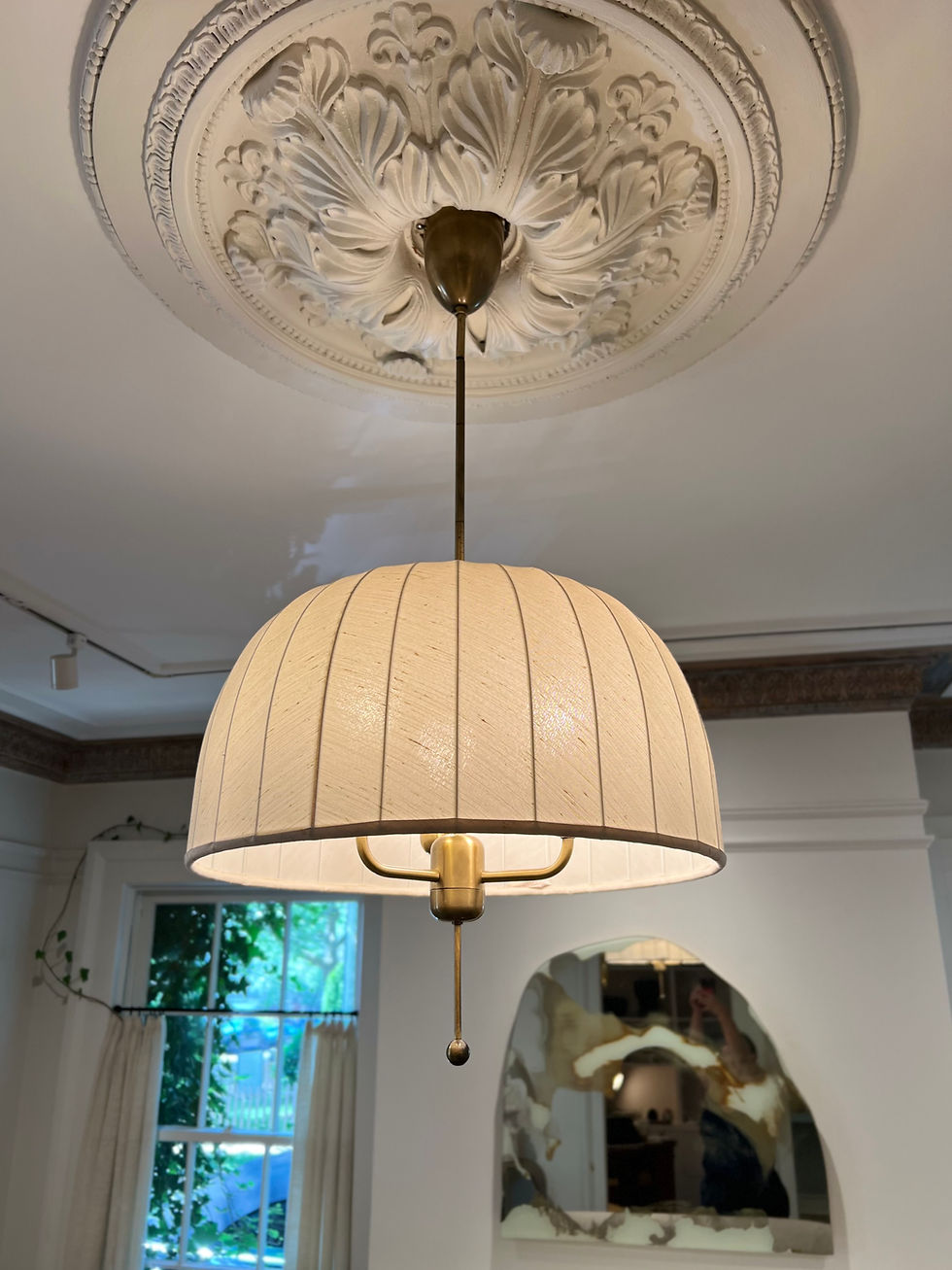 Vintage Fabric Dome Pendant