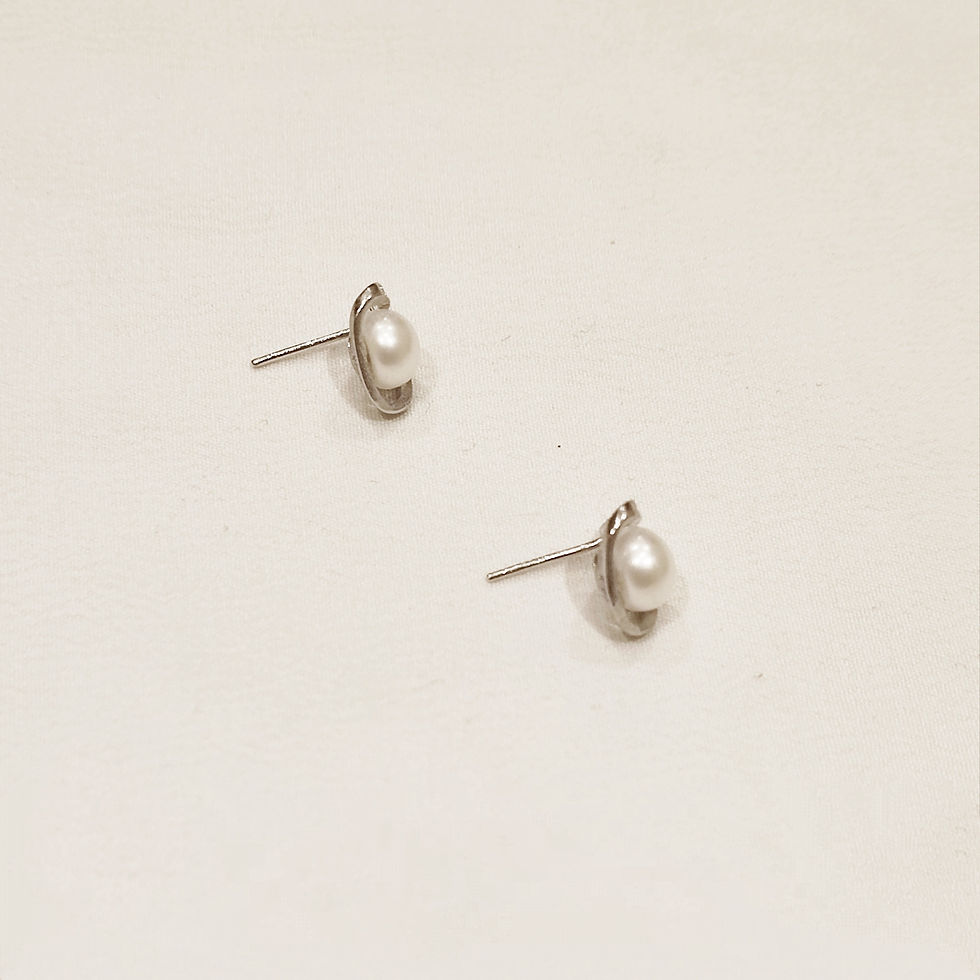 Thumbnail: Button Freshwater Pearl Studs Earrings