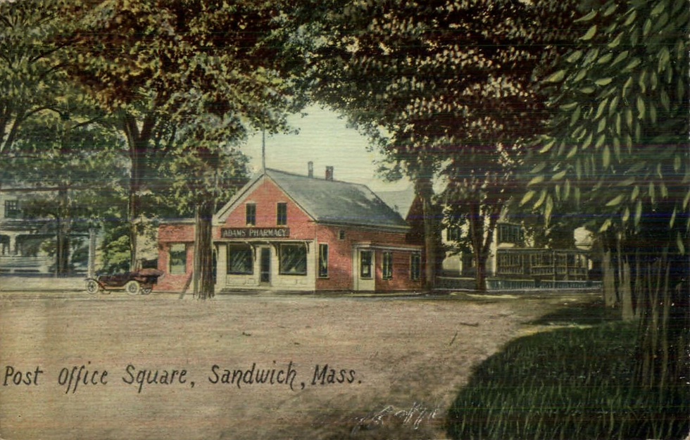 Sandwich Post Office at the Corner of Main & Jarves circa 1920