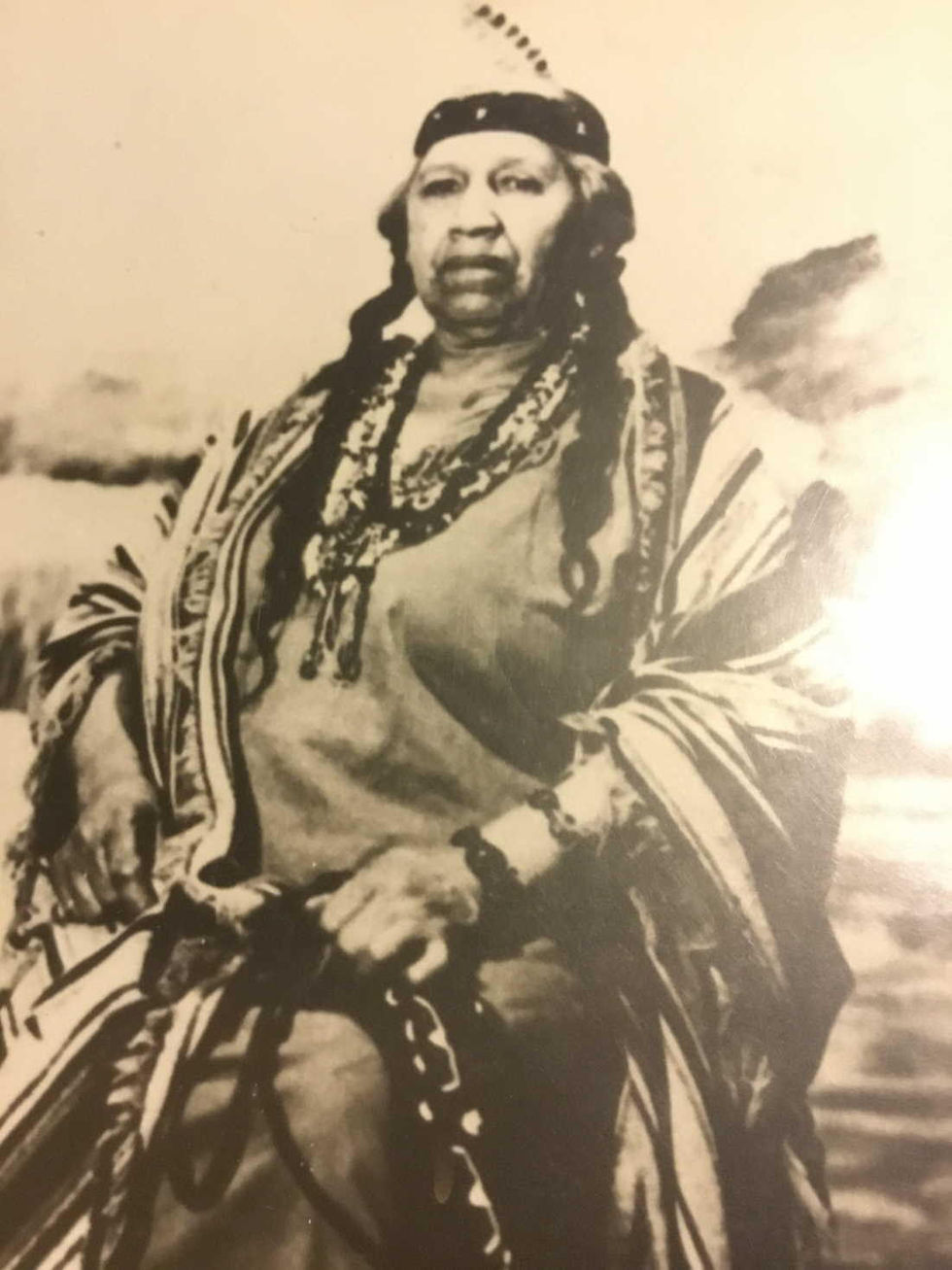 Anna Attaquin dressed in full Native American regalia. COURTESY SANDWICH TOWN ARCHIVES
