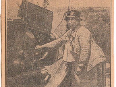 Anna Attaquin, known as "Indian Annie" in the 1920s, delivering mail in Forestdale, a section of Sandwich, MA