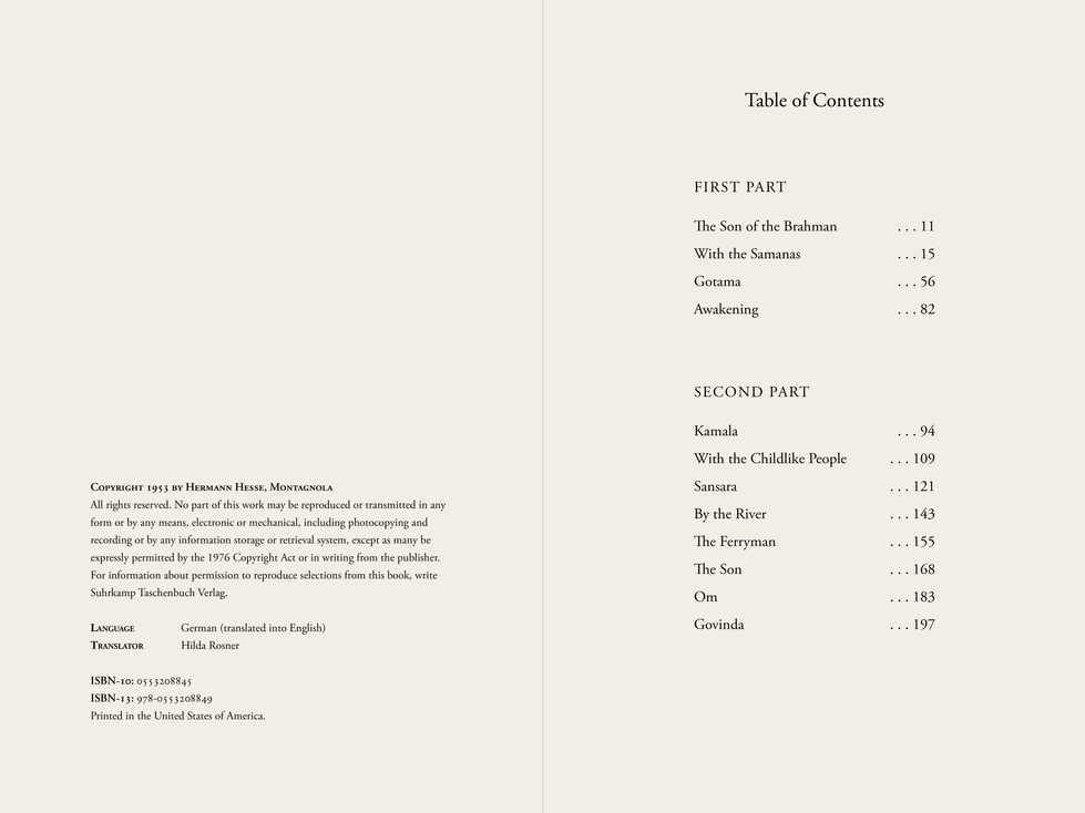 Copyright Page + Table of Contents