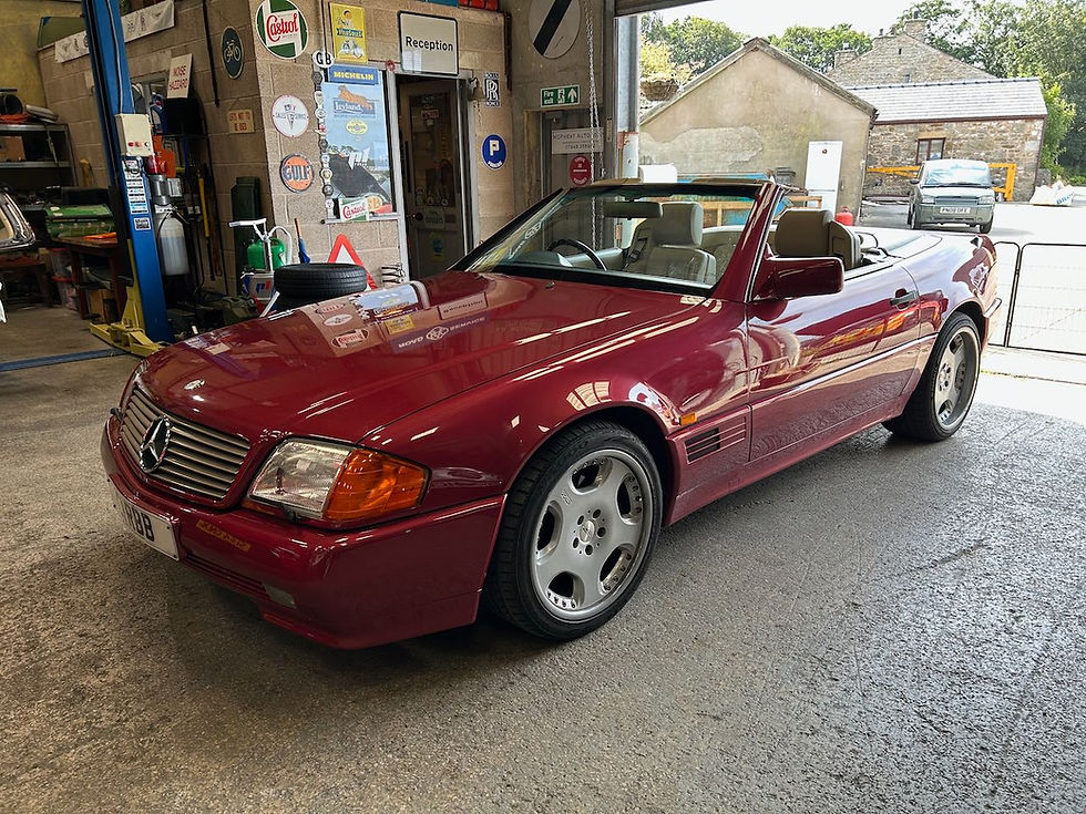 Mercedes 500SL in the workshop