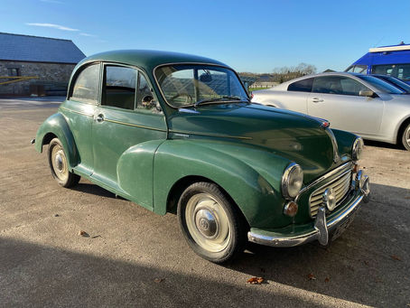 Morris Minor in the workshop
