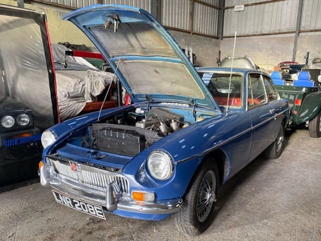 MGB GT in the workshop